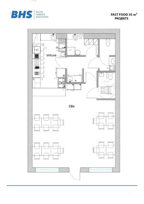 Rasējums Fast Food 35 m2