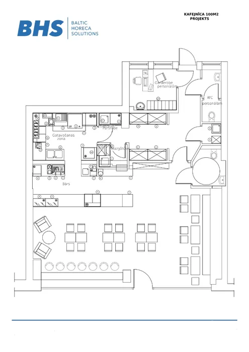 Rasējums Kafejnīca 100 m2